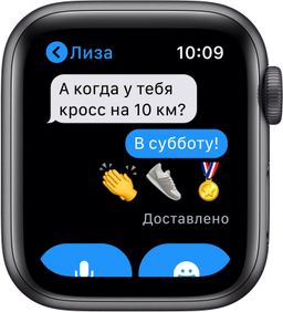 Apple Watch Nike Series 6 GPS, 40 мм, алюминий серый космос, спортивный ремешок Nike цвета «антрацитовый/чёрный»— фото №2