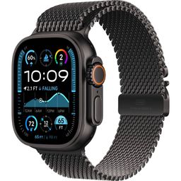 Apple Watch Ultra 2 GPS + Cellular 49mm (корпус - черный титан, ремешок Milanese Loop черный, IP6X)— фото №0