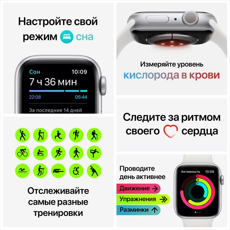 Apple Watch Nike Series 6 GPS, 40 мм, алюминий серый космос, спортивный ремешок Nike цвета «антрацитовый/чёрный»— фото №5