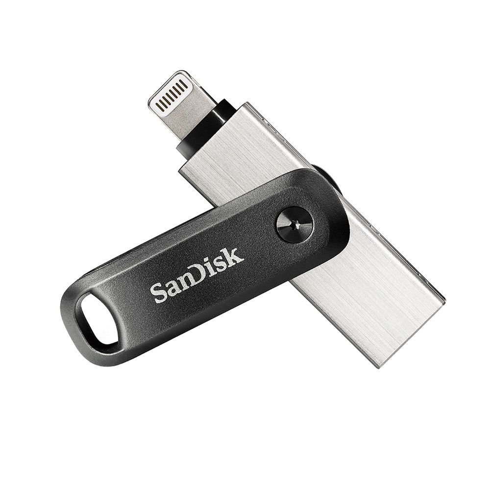 Флеш-накопитель SanDisk iXpand Go, 128GB, черный+серебристый— фото №1