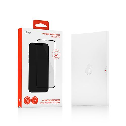 Защитное стекло uBear Privacy Extreme Nano Shield Black для iPhone 12/12 Pro, 0,3 мм, черная рамка— фото №2