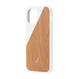 Чехол-накладка Native Union Clic Wooden для iPhone 12 Pro Max, поликарбонат, белый/дерево— фото №1