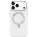 Чехол-накладка PYNANA Dancing Circle Series для iPhone 17 Pro Max, экокожа, белый