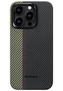 Чехол-накладка Pitaka Fusion Weaving MagEZ Case 4 Overture 600D для iPhone 15 Pro, арамид (кевлар), черный/бежевый