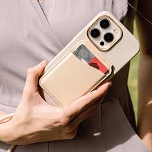 Кардхолдер Uniq Coehl Esme with Mirror and Stand MagSafe, экокожа, кремовый - 3