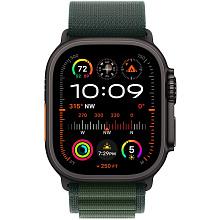 Apple Watch Ultra 2 GPS + Cellular 49mm (корпус - черный титан, ремешок Alpine Loop темно-зеленый, размер S) - 1