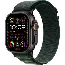 Apple Watch Ultra 2 GPS + Cellular 49mm (корпус - черный титан, ремешок Alpine Loop темно-зеленый, размер M) - 0