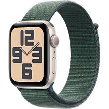 Часы Apple Watch SE GPS 44mm (корпус - сияющая звезда, ремешок Sport Loop зеленый, размер One Size) - 0