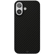 Чехол-накладка VLP Kevlar Case для iPhone 16, арамид (кевлар), черный - 0