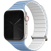 Ремешок Uniq Revix EVO reversible Magnetic Powder для Apple Watch 41mm, силикон, голубой/белый - 0