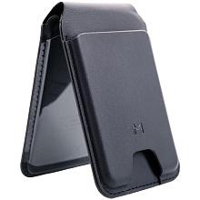 Кардхолдер Magssory Geotag Magnetic Find My Flip Wallet MagSafe, экокожа, черный - 1