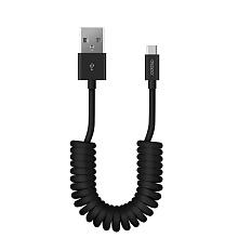Кабель Deppa витой USB / USB-C, 2A 1,5м, черный - 1