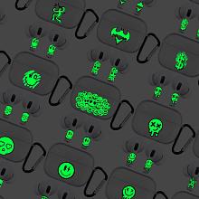 Чехол и наклейки Asynora Glow UFO, для AirPods 2 - 3