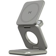 Зарядное устройство беспроводное Magssory Fold Pro 3 в 1, 23Вт, титан - 0