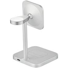 Зарядное устройство беспроводное uBear Evoke 3 в 1, Qi2, 15Вт, серебристый - 1