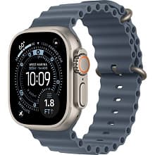 Смарт-часы Apple Watch Ultra 3 GPS + Cellular 49mm (корпус - натуральный титан, браслет Ocean Band голубой, размер One Size) - 0
