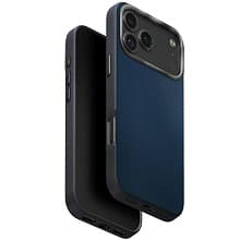 Чехол-накладка Uniq Lyden DS для iPhone 17 Pro, экокожа, синий/серый - 1