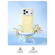 Чехол-накладка PYNANA Starlight Series для iPhone 17 Pro Max, экокожа, желтый - 3