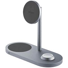 Зарядное устройство беспроводное uBear Stage 3 in 1, 30Вт, серый - 0