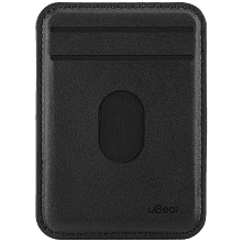 Кардхолдер uBear Split Find My MagSafe, экокожа, черный - 0