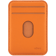 Кардхолдер uBear Split Find My MagSafe, экокожа, оранжевый - 0