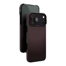 Чехол-накладка VLP Kevlar Case для iPhone 18 Pro Max, кевлар, темная вишня - 1